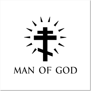 Man Of God - Orthodox Cross - Black - Christian Series 8B Posters and Art